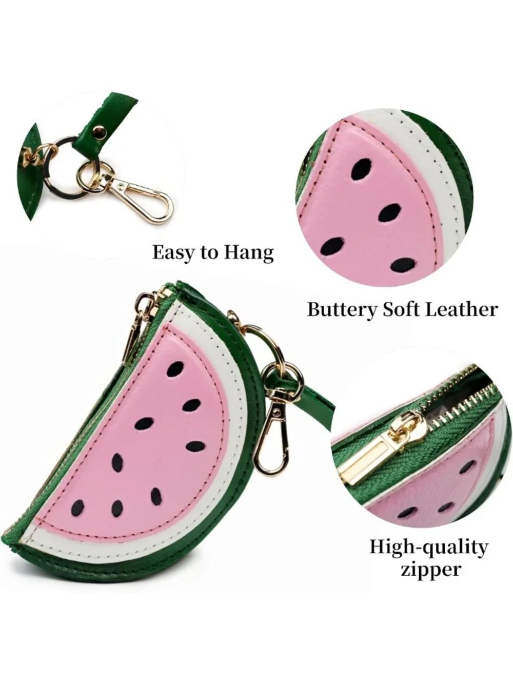 Cute Watermelon Mini Coin Purse Keychain | Fruit Charm Wallet for Women